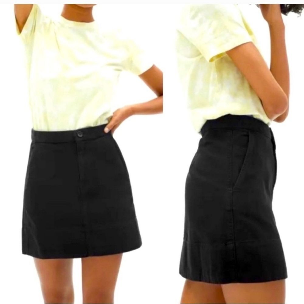 Everlane The Canvas Stamp Mini Skirt Size 6 In Black - Picture 15 of 16